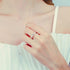 Platinum Plated Square Cut Promise Ring Lia